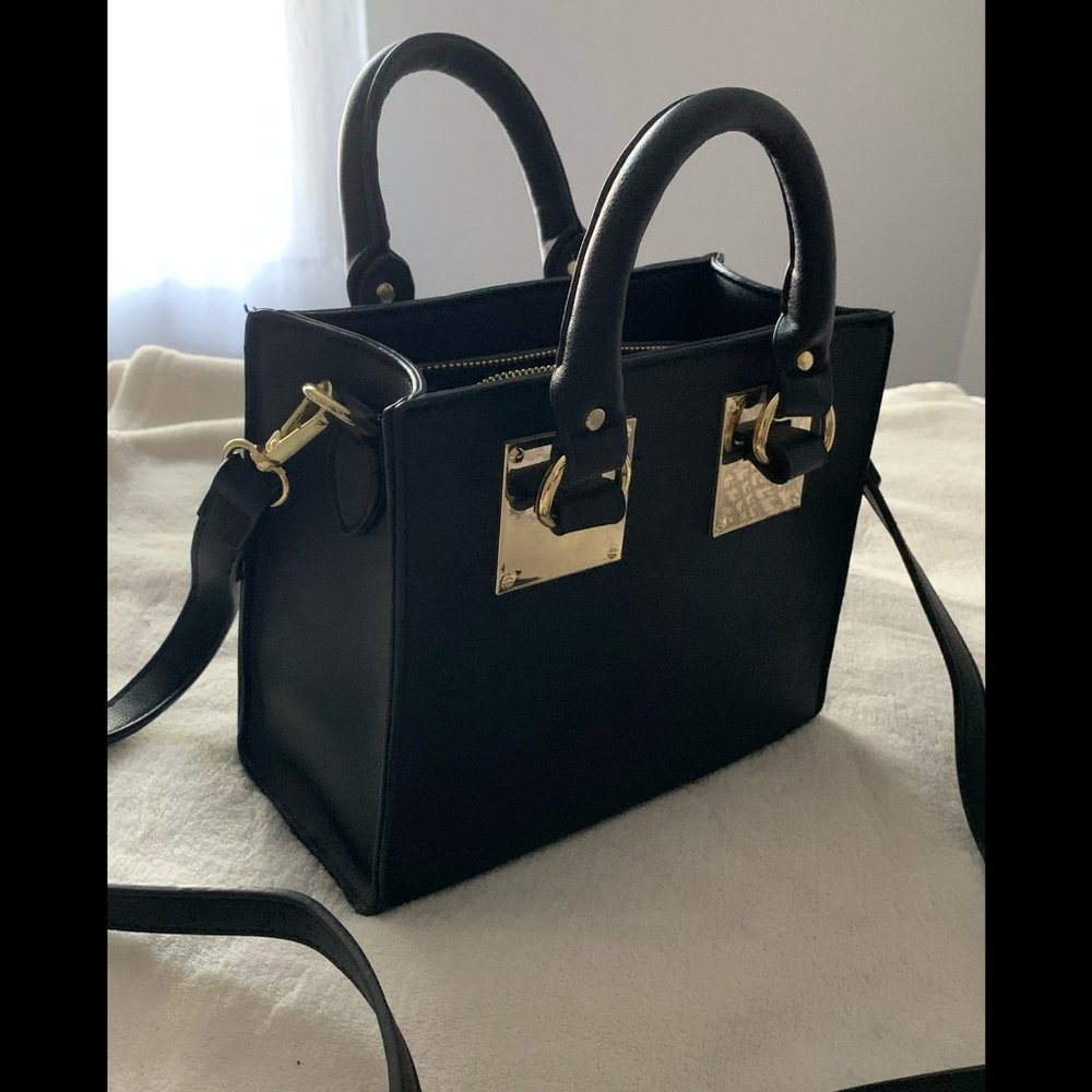 Little Black Hand Bag With Gold Accents